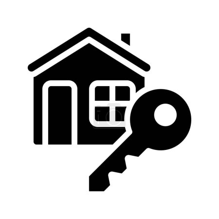 Téléchargez les illustrations : Maison et clé illustration vectorielle icône simple - en licence libre de droit