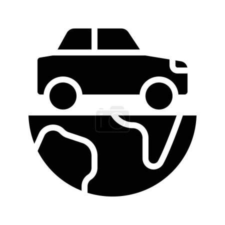 Téléchargez les illustrations : Illustration vectorielle de l'icône Web Car On World - en licence libre de droit