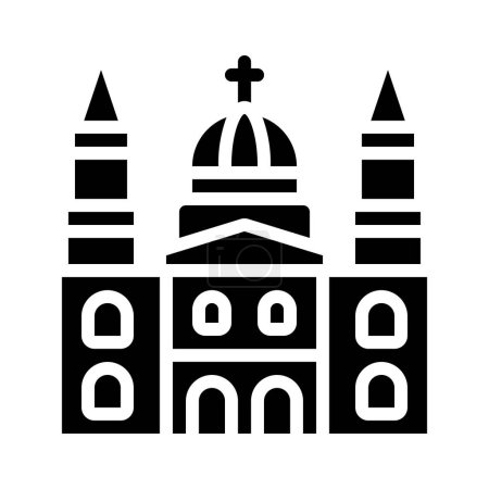 Téléchargez les illustrations : Icône cathédrale illustration vectorielle - en licence libre de droit