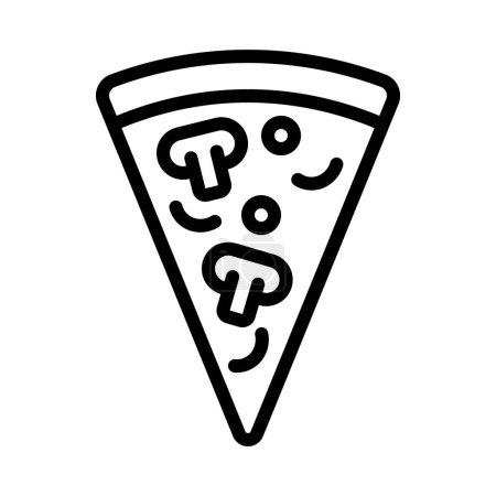 Ilustración de Icono de rebanada de pizza vegetariana sobre fondo blanco - Imagen libre de derechos