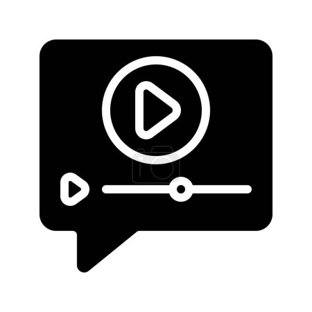 Téléchargez les illustrations : Illustration vectorielle d'icône de message vidéo - en licence libre de droit