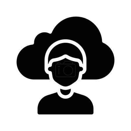 Illustration for Cloud User Male Icon, Vector Illustration - Royalty Free Image