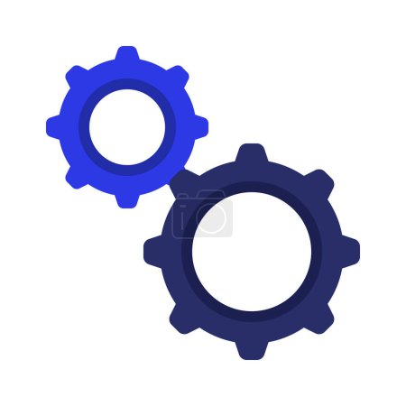 Illustration for Gears web icon  isolated on white background.  vector illustration - Royalty Free Image