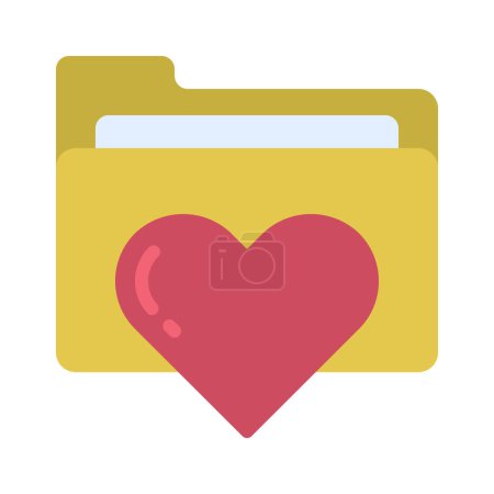 Téléchargez les illustrations : Icône de dossier d'amour, illustration vectorielle - en licence libre de droit