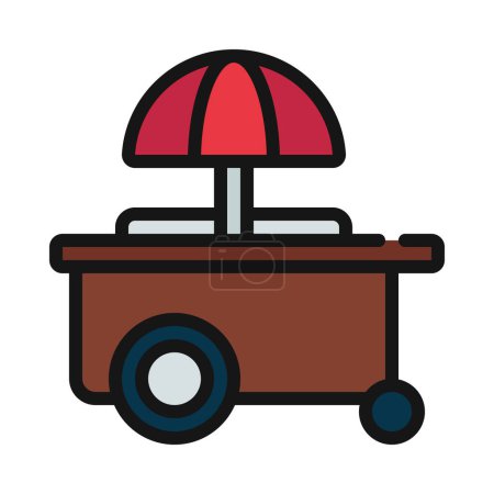 Illustration for Food Cart web icon vector illustration - Royalty Free Image