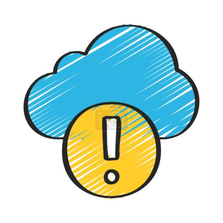 Ilustración de Icono de advertencia de nube, ilustración vectorial - Imagen libre de derechos