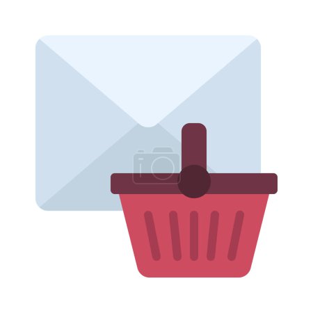 Ilustración de Cesta de correo electrónico, icono aislado sobre fondo blanco - Imagen libre de derechos