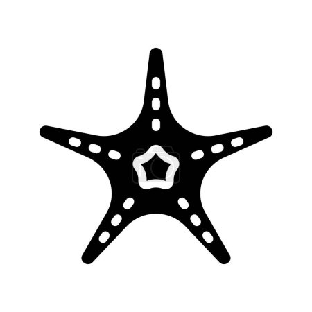 Téléchargez les illustrations : Icône étoile de mer sur fond blanc - en licence libre de droit
