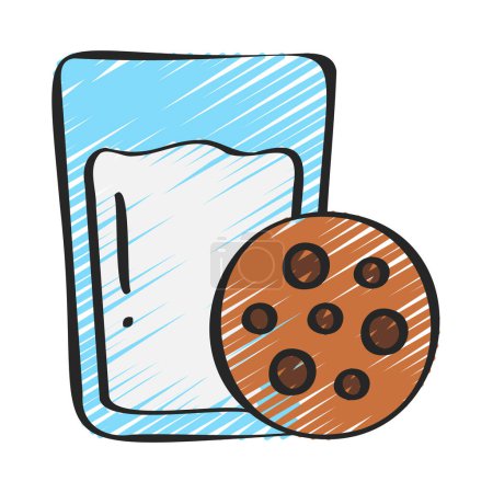 Ilustración de Diseño de ilustración de vectores de leche y galletas dulces - Imagen libre de derechos