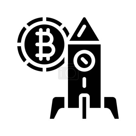 Illustration for Startup bitcoin rocket icon vector illustration design - Royalty Free Image