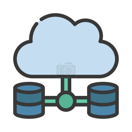 Ilustración de Icono de red de datos en la nube, ilustración vectorial - Imagen libre de derechos