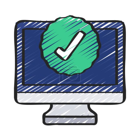 Illustration for Certified Computer icon, vector illustration - Royalty Free Image