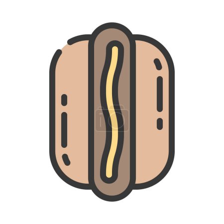 Téléchargez les illustrations : Hotdog vecteur icône illustration design - en licence libre de droit