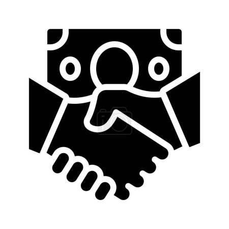 Téléchargez les illustrations : Money Handshake icon, vector illustration - en licence libre de droit