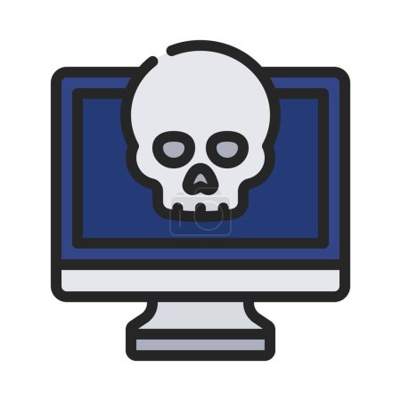 Illustration for Laptop with skull on white background vector illustration design - Royalty Free Image