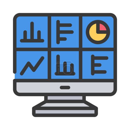Illustration for Business Dashboard web icon vector illustration - Royalty Free Image