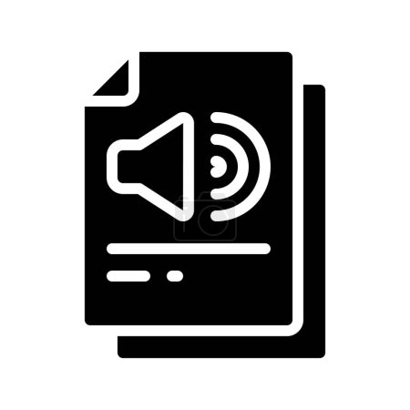 Ilustración de Icono de documento de audio, ilustración vectorial - Imagen libre de derechos