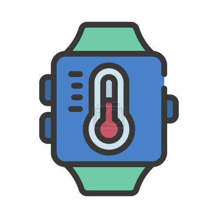 Illustration for Smart Watch Heating icon illustration - Royalty Free Image