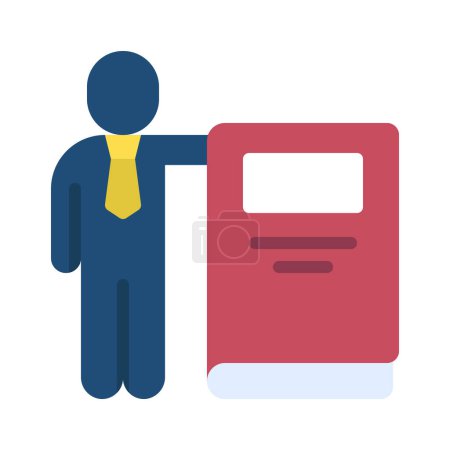 Illustration for Businessman Holding Book icon, vector illustration - Royalty Free Image