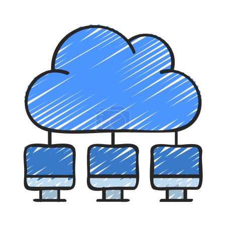 Téléchargez les illustrations : Icône du cloud computing, illustration vectorielle - en licence libre de droit