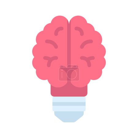 Ilustración de Icono del cerebro, ilustración vectorial diseño simple - Imagen libre de derechos
