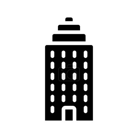 Téléchargez les illustrations : Bâtiment gratte-ciel icône. schéma illustration du bâtiment icône vectorielle pour le web - en licence libre de droit