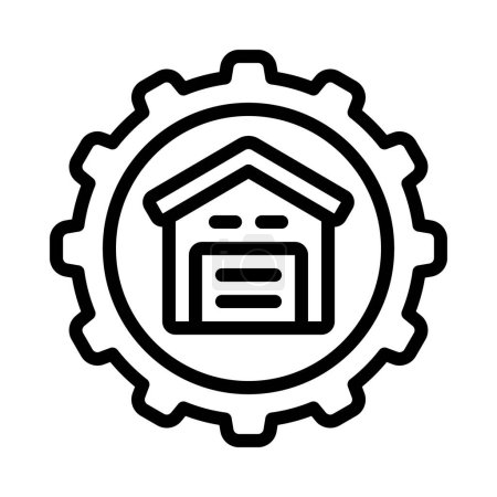 Illustration for Warehouse Management Cog  icon, vector illustration - Royalty Free Image