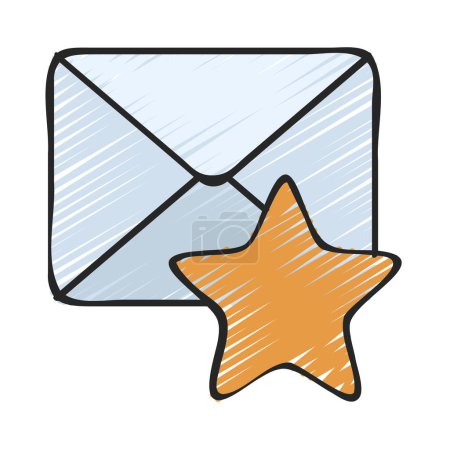 Ilustración de Estrella icono de correo electrónico, ilustración vectorial - Imagen libre de derechos