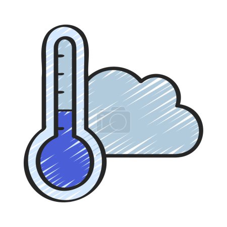 Illustration for Cloud Temperature Icon, Vector Illustration - Royalty Free Image