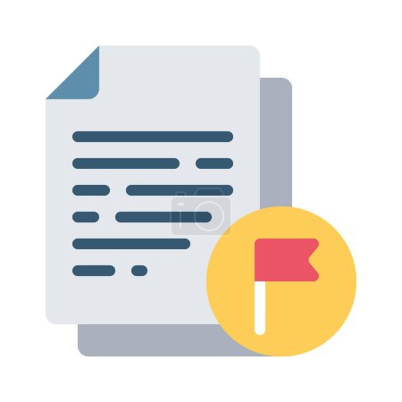 Illustration for Flagged Document icon, vector illustration - Royalty Free Image
