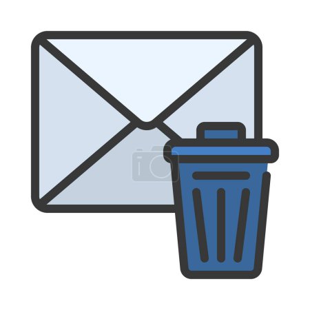 Illustration for Trash Email, Isolated Icon On White Background - Royalty Free Image