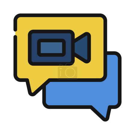 Illustration for Video Message web icon vector illustration - Royalty Free Image