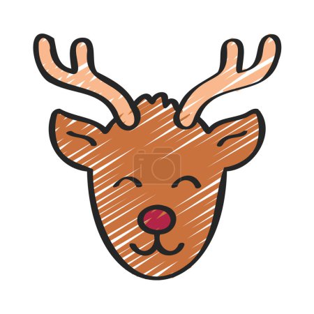 Téléchargez les illustrations : Illustration vectorielle d'icône web de renne - en licence libre de droit