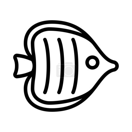 Téléchargez les illustrations : Icône de poisson illustration vectorielle - en licence libre de droit