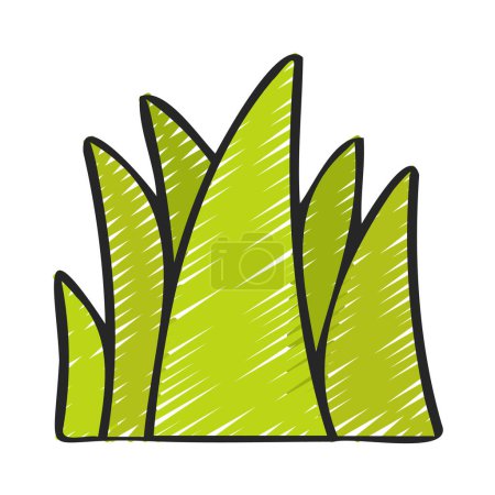Ilustración de Icono de hierba aislada. vector ilustración diseño - Imagen libre de derechos