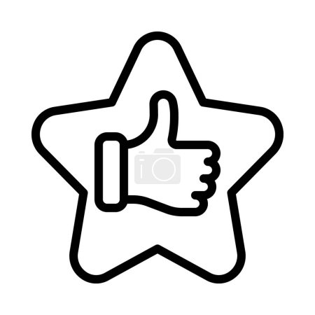 Téléchargez les illustrations : Thumbs Up Star icône, illustration vectorielle - en licence libre de droit