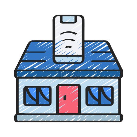 Téléchargez les illustrations : Smart Home icon, vector illustration - en licence libre de droit