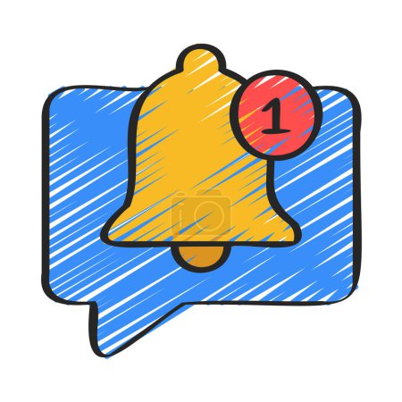 Ilustración de Icono de campana de notificación, ilustración vectorial diseño simple - Imagen libre de derechos