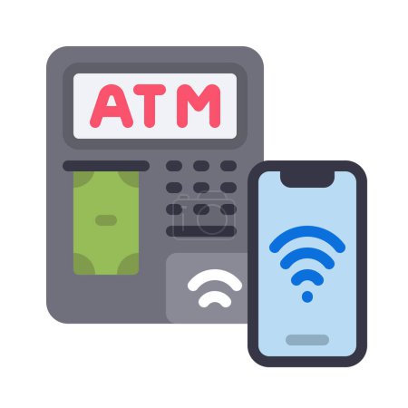 Illustration for ATM  web icon vector illustration - Royalty Free Image