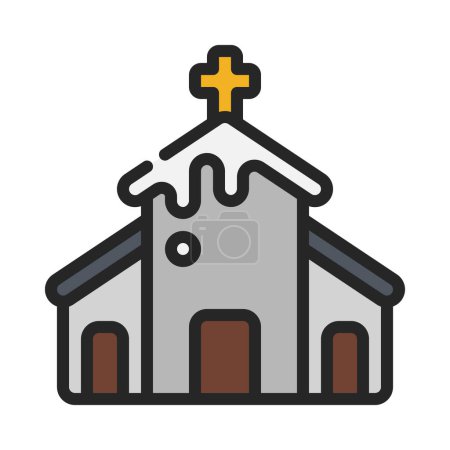 Téléchargez les illustrations : Icône église illustration vectorielle - en licence libre de droit