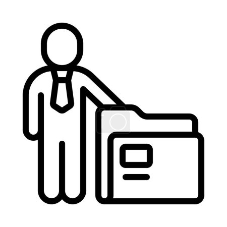 Illustration for Folder Person icon, vector illustration - Royalty Free Image