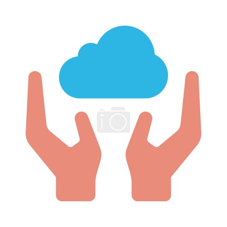 Ilustración de Manos que dan el icono de la nube, ilustración del vector - Imagen libre de derechos