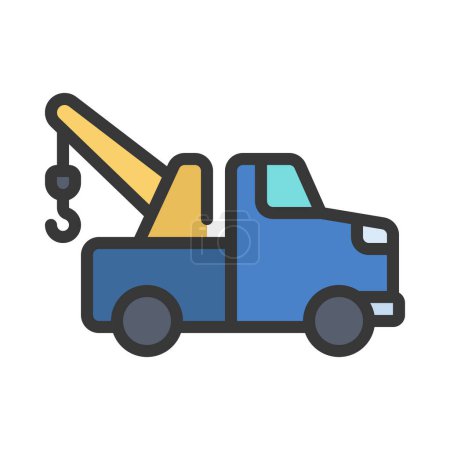 Téléchargez les illustrations : Illustration vectorielle d'icône de camion remorque - en licence libre de droit