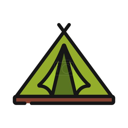Téléchargez les illustrations : Icône de tente de camping, illustration vectorielle - en licence libre de droit