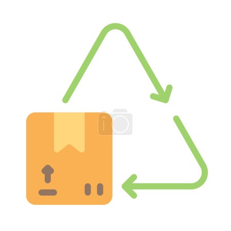 Illustration for Recycle Parcel icon vector illustration - Royalty Free Image