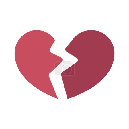 Téléchargez les illustrations : Icône de coeur brisé, vecteur de coeur brisé - en licence libre de droit