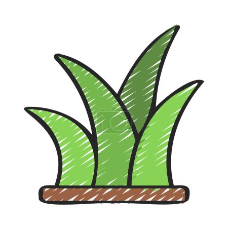 Ilustración de Icono de hierba aislada. vector ilustración diseño - Imagen libre de derechos