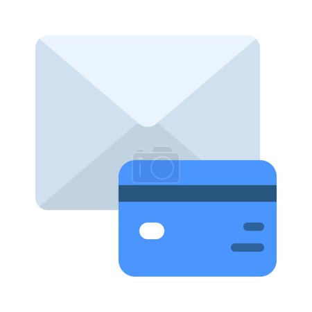 Ilustración de Correo electrónico con tarjeta de crédito, icono aislado sobre fondo blanco - Imagen libre de derechos