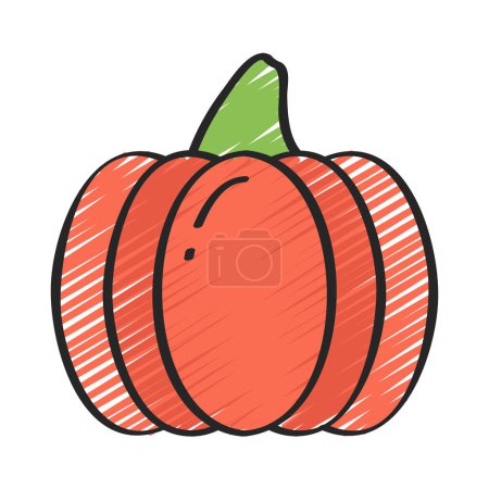 Illustration for Pumpkin  icon, halloween holiday season celebration and holiday theme vector illustration - Royalty Free Image