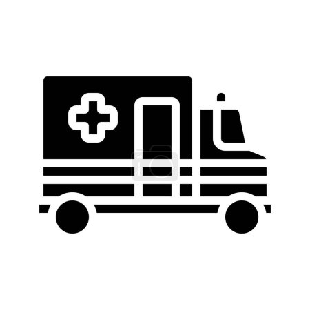 Téléchargez les illustrations : Icône de ligne vectorielle d'ambulance - en licence libre de droit